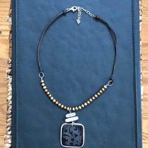 Retired Silpada Bronze Freshwater Pearl Necklace